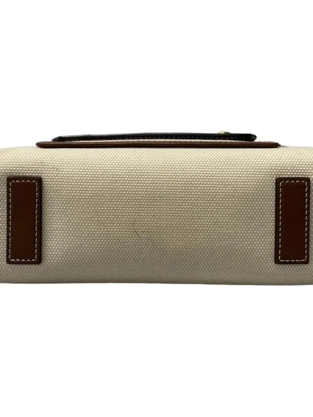 Burberry Mini Fraya Tote 8044143 Cream Brown Canvas Leather Shoulder Bag - Picture 5 of 14